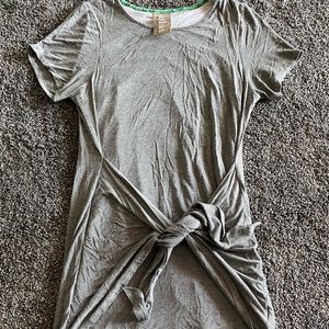 Wrap front fitted dress